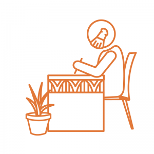 mann research support icon writing